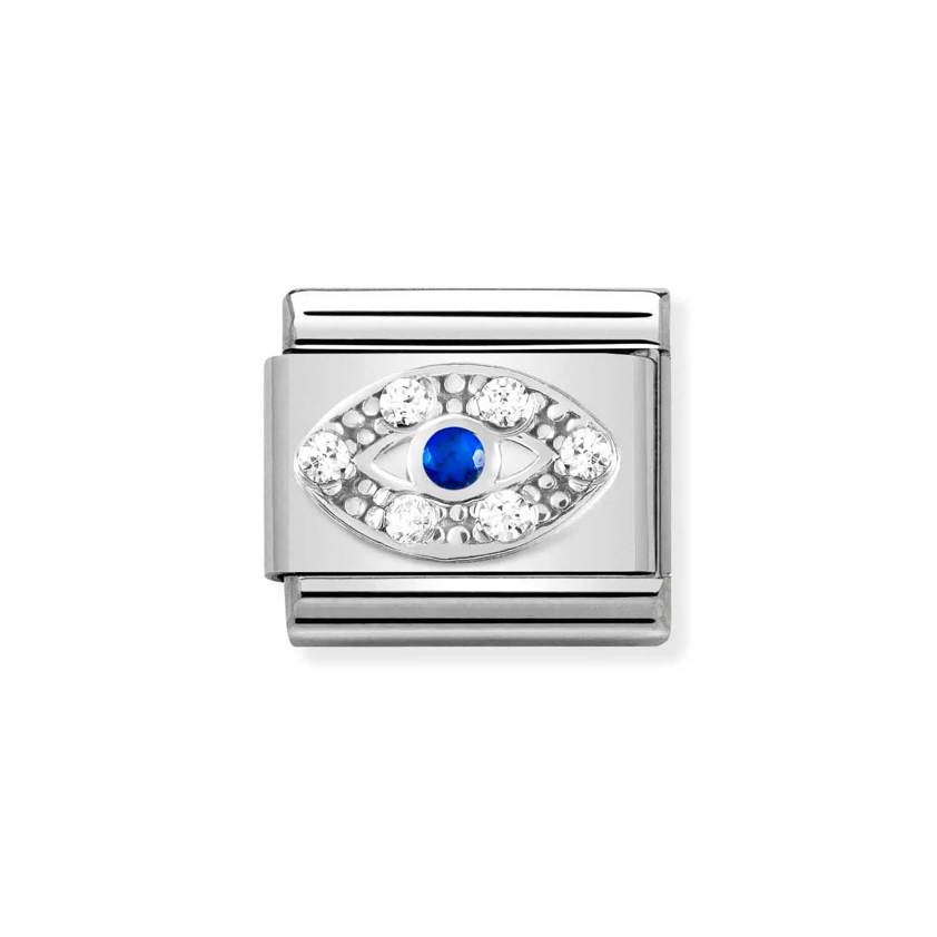 330304 43 Eye with White & Blue CZ