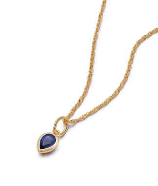 18ct Gold Plated September Sapphire Birthstone Necklace