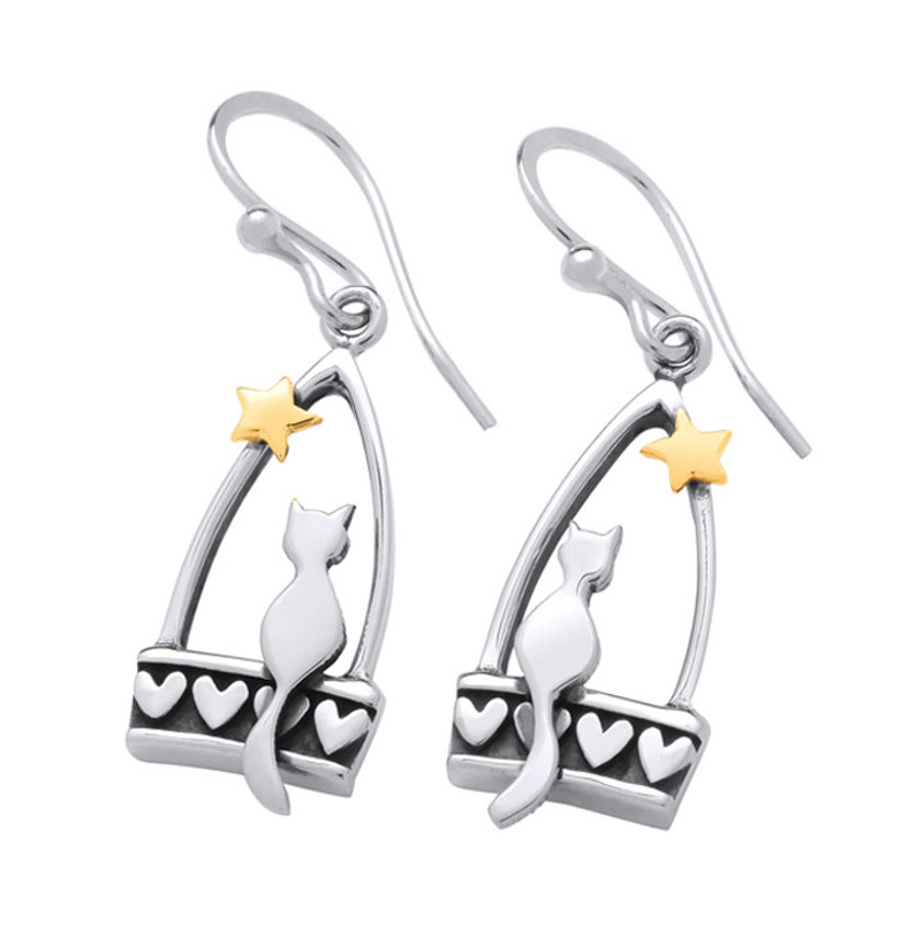 Best Friends Wee Cat Drop Earrings