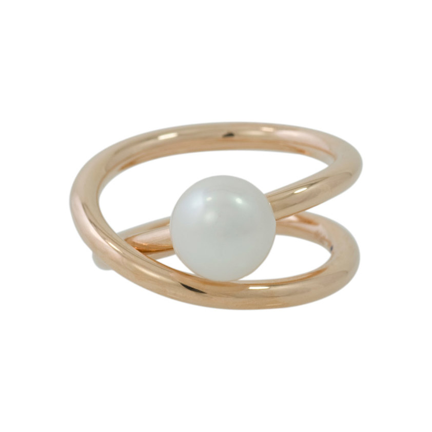 18ct Red Gold 8mm Pearl Ring