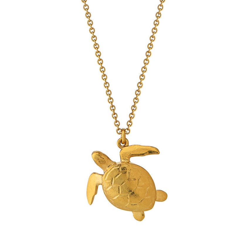 Yellow Gold Vermeil Sea Turtle Necklace