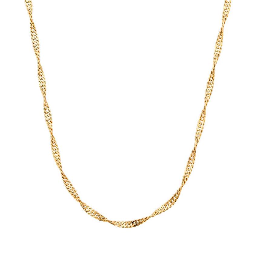 Yellow Gold Plated Singapore Twist Necklace