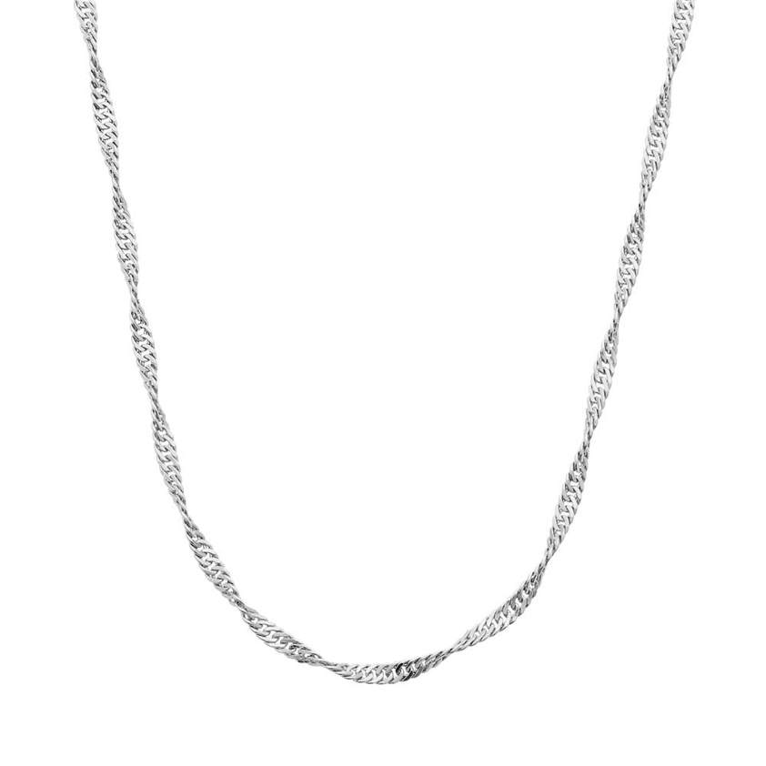 Sterling Silver Singapore Twist Necklace