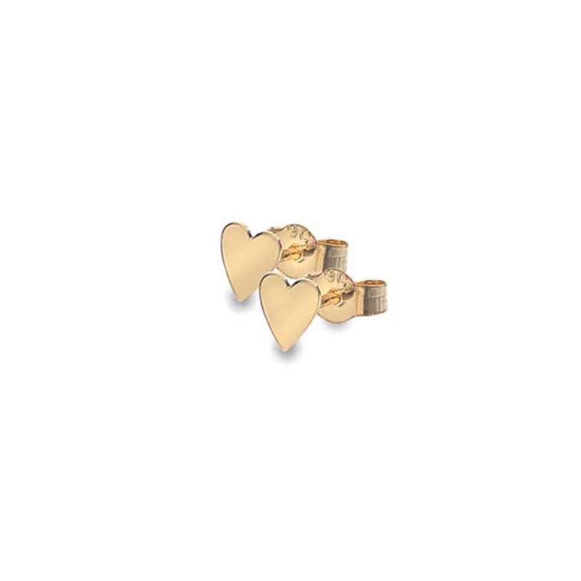 9ct Yellow Gold Small Heart Studs