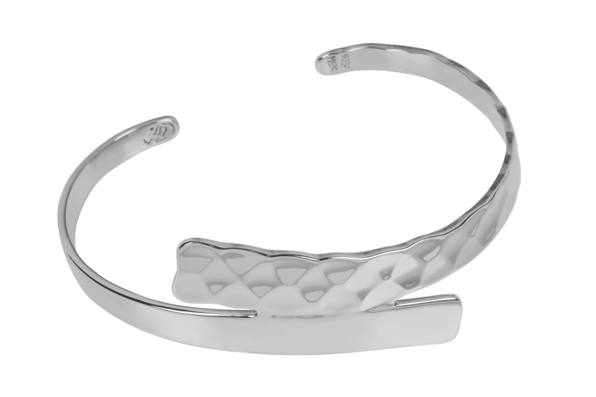 Double Shiny Hammered Cuff