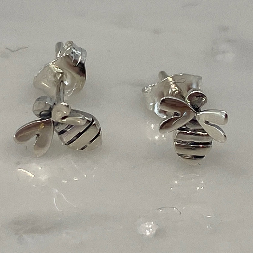 Sterling Silver Bee Studs - SBUNS/G