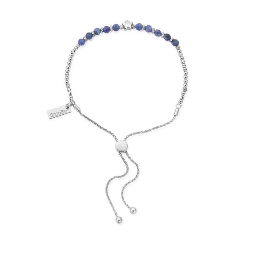 Sterling Silver Midnight Star Sodalite Adjustable Bracelet