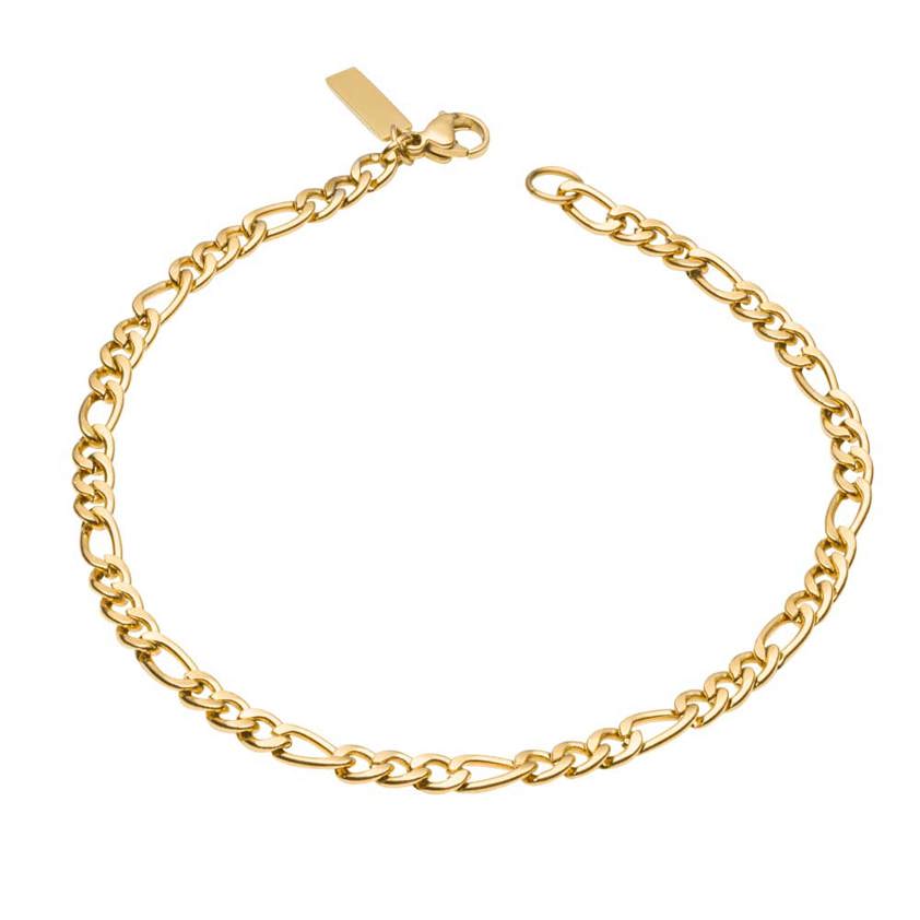 Yellow Gold Plated  Figaro Link Chain Bracelet