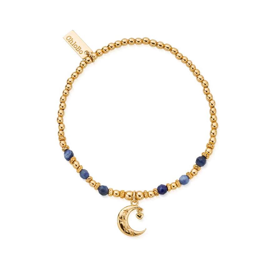 Yellow Gold Plated Love by the Moon Sodalite Bracelet