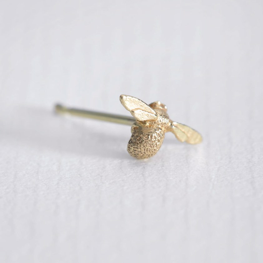 Teeny Weeny Bee Single Stud Earrings