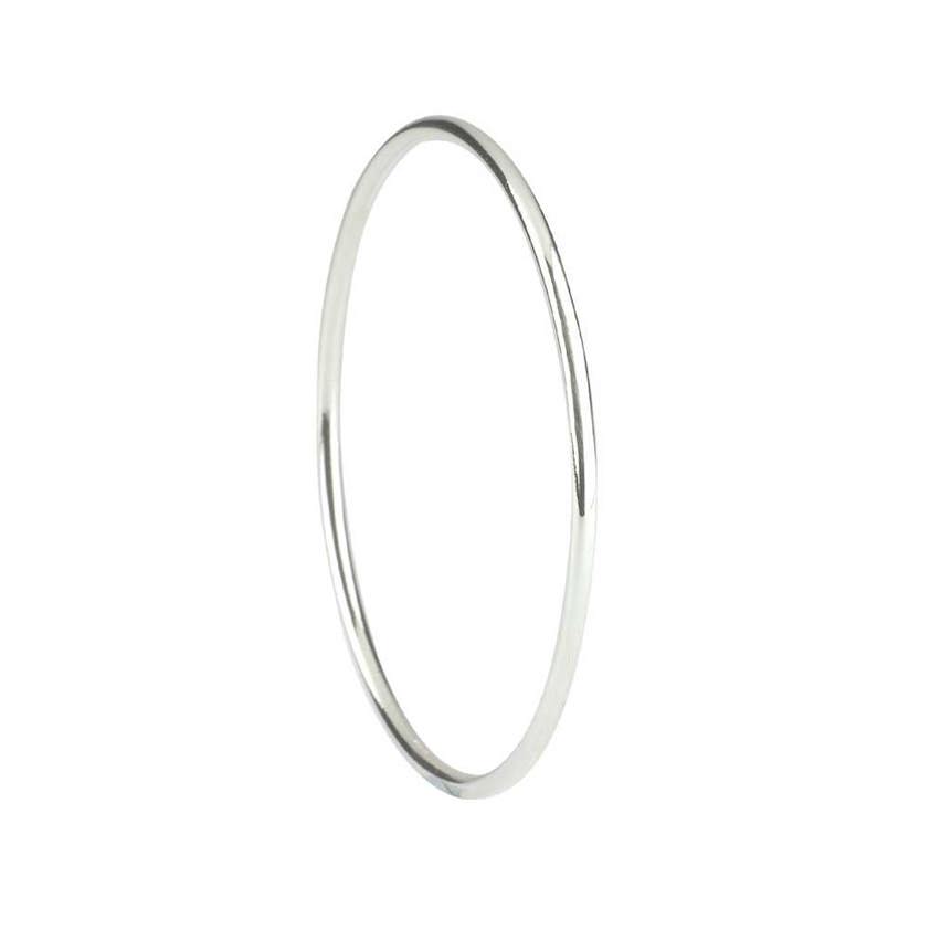 Sterling Silver Round Section Bangle