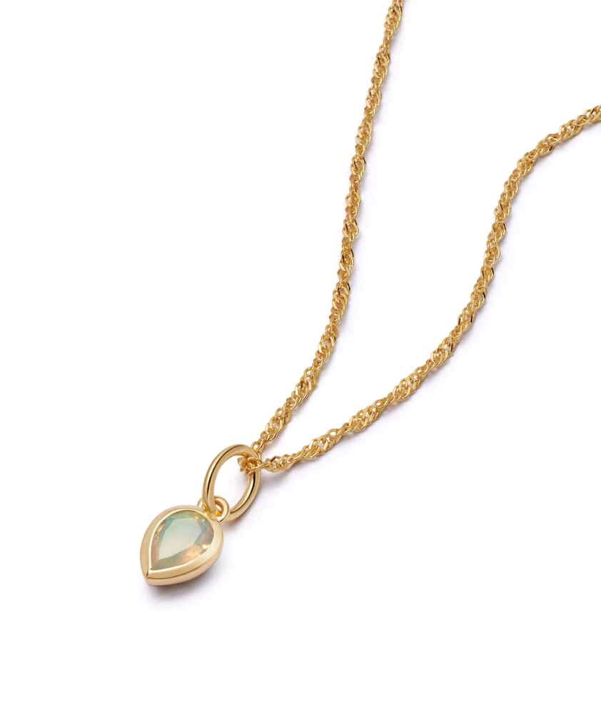 18ct Gold Plated October Opal Birthstone Necklace