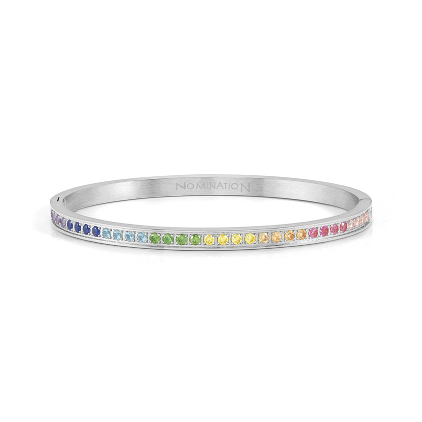 Multi Coloured 029505 Steel Cubic Zirconia Bangle