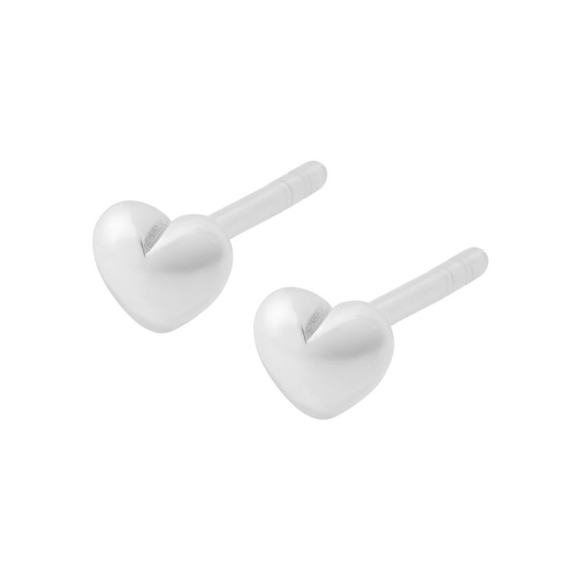 Sterling Silver Puffed Heart Stud