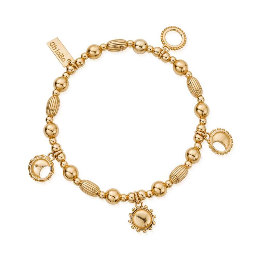 Yellow Gold Plated Phases of the Goddess Bracelet