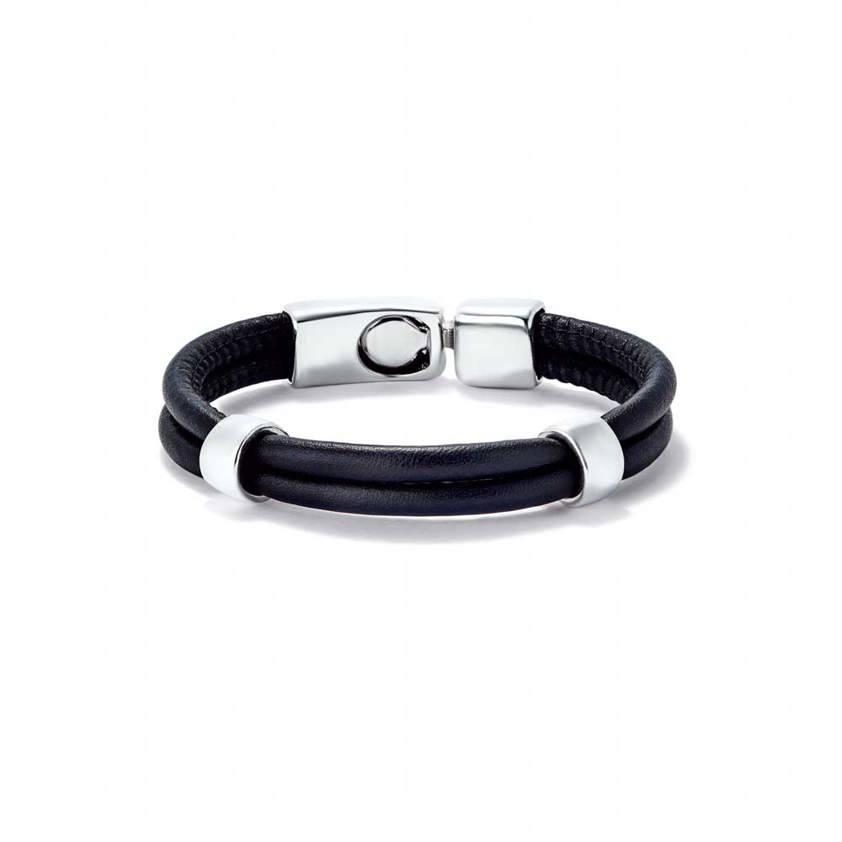 PUL2489 Black Leather Bracelet