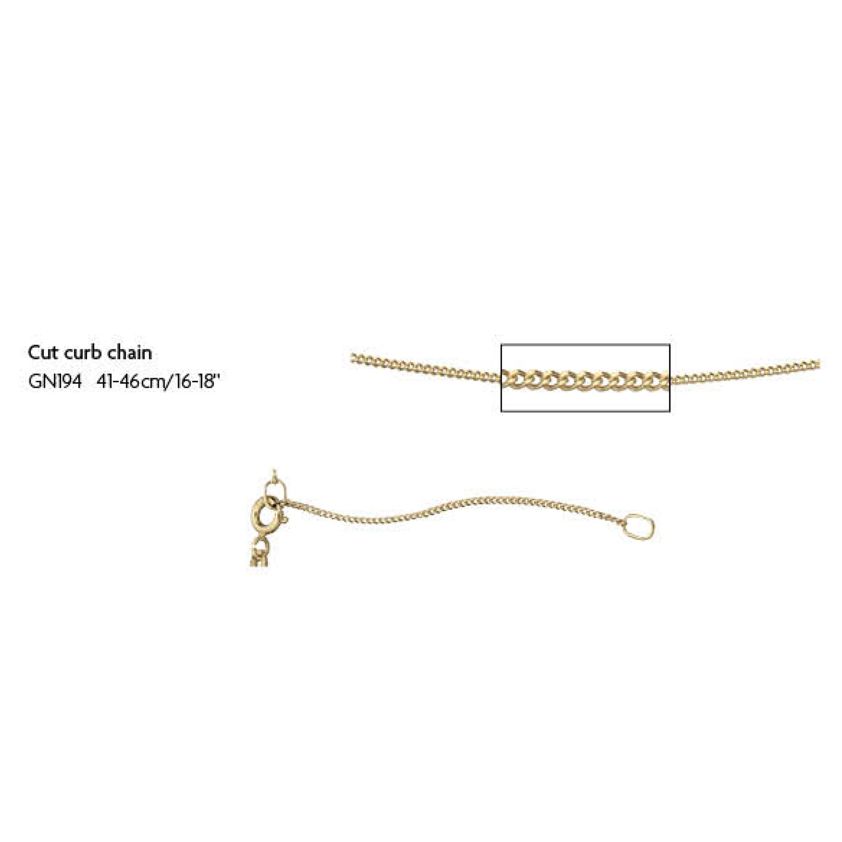 9ct Yellow Gold Curb 41+5cm Chain