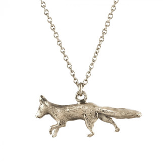 Sterling Silver Prowling Fox Necklace