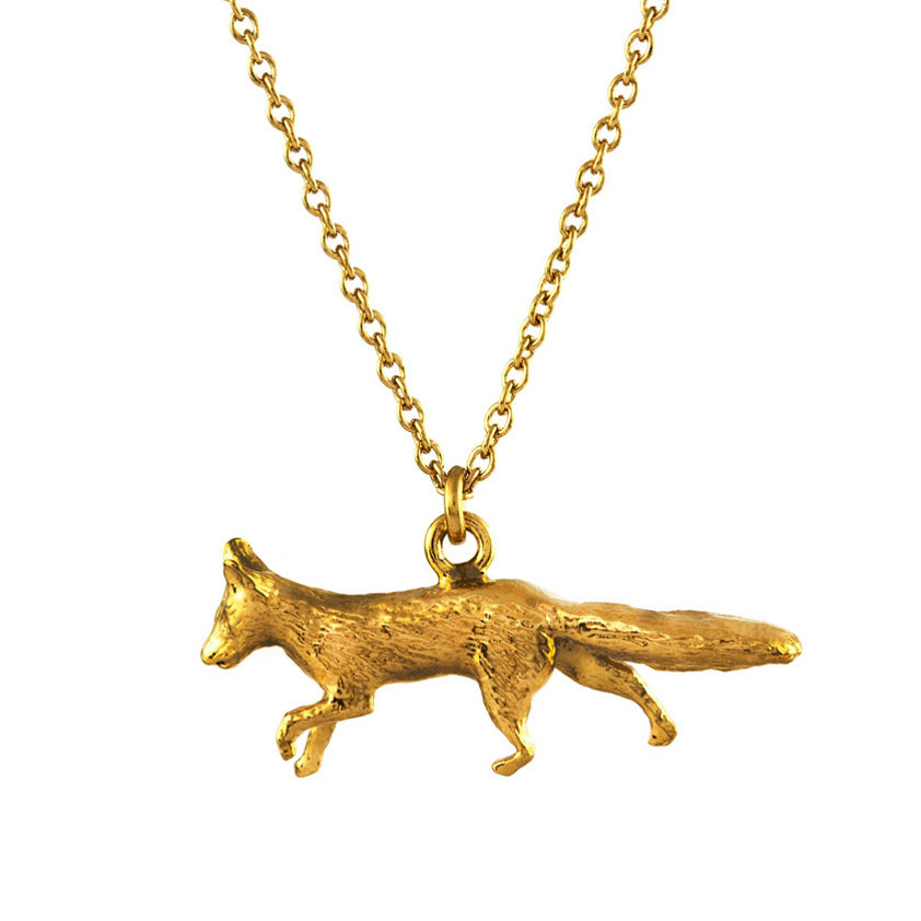 Yellow Gold Vermeil Prowling Fox Necklace