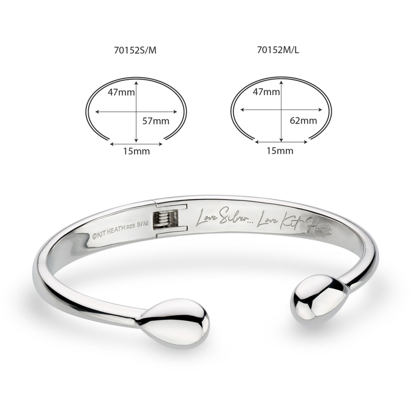 Coast Smooth Pebble Hinged Bangle M/L