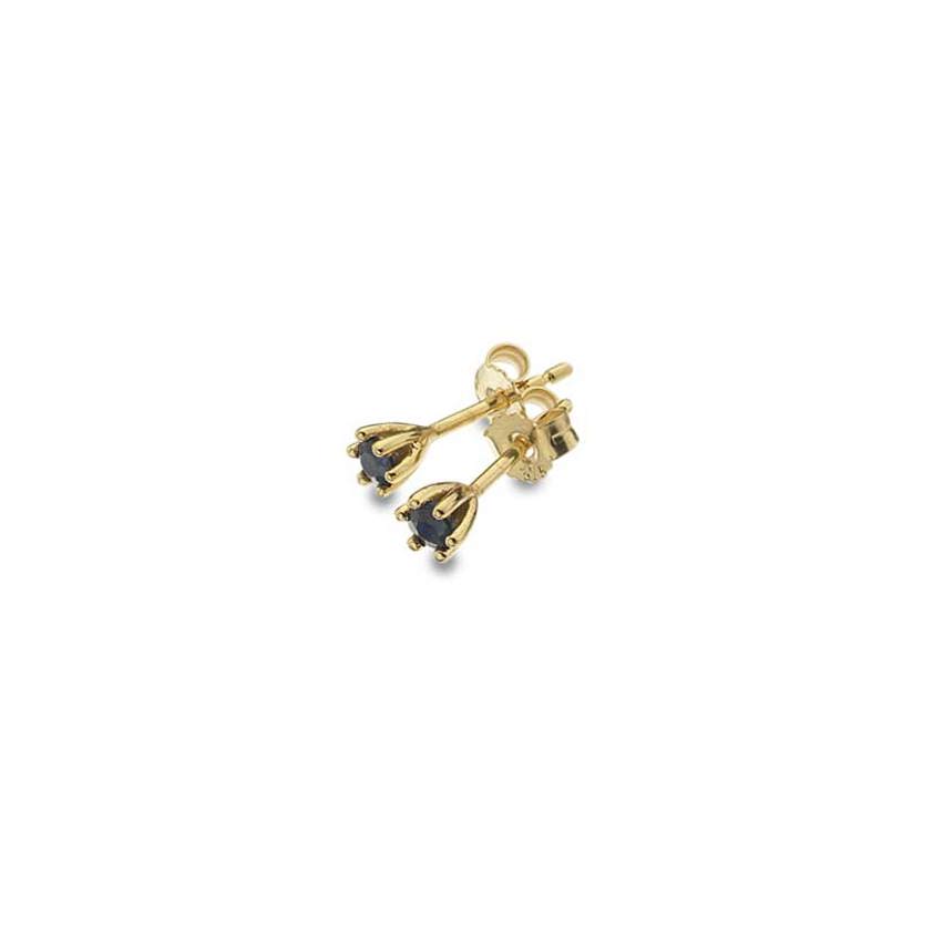 Sapphire 9ct Yellow Gold Claw Set Earrings