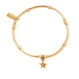 18ct Gold Plated Mini Noodle Ball Star Bracelet