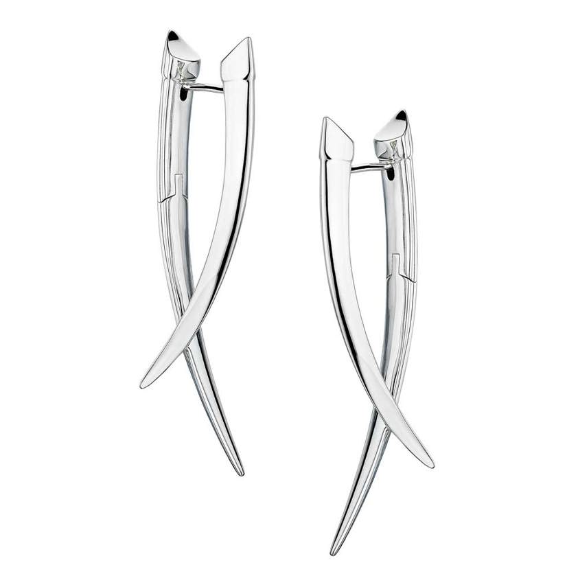 Sterling Silver Sabre Crossover Earrings