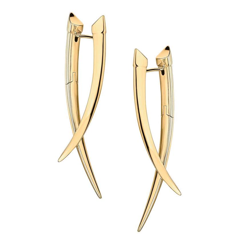 Yellow Gold Vermeil Sabre Crossover Earrings