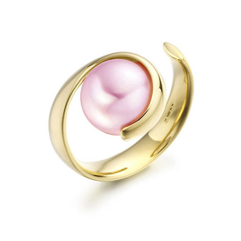 PSP99 - 18ct Red Gold & South Sea Pearl Ring