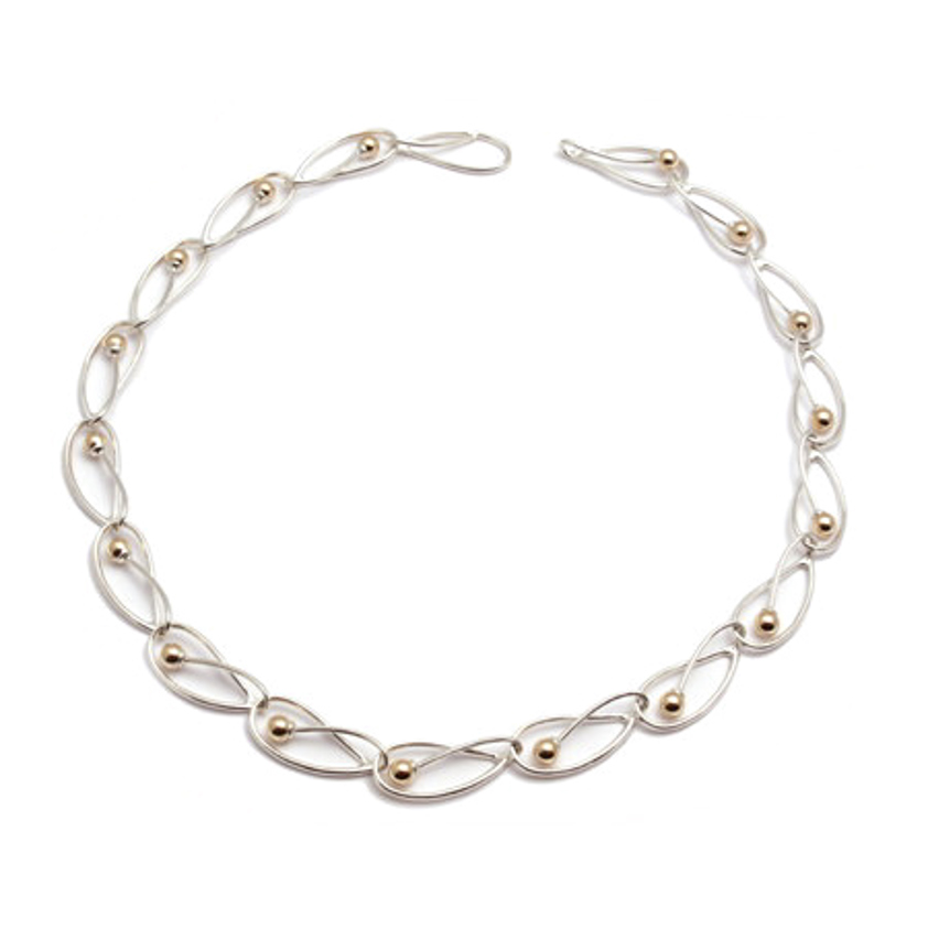Silver and Gold Loop Necklace