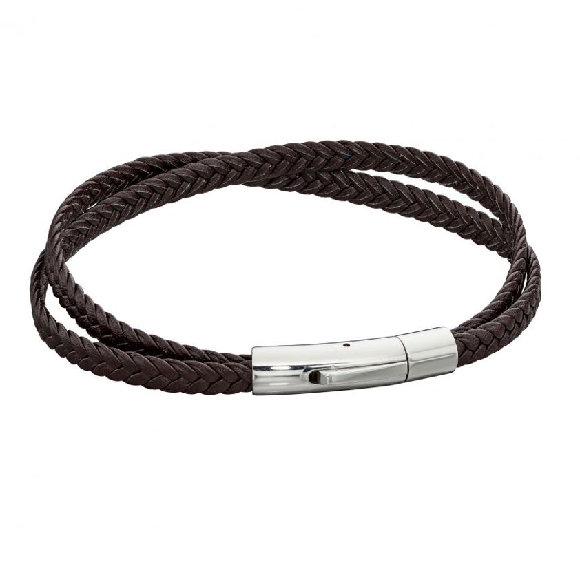 Woven Black Leather Bracelet
