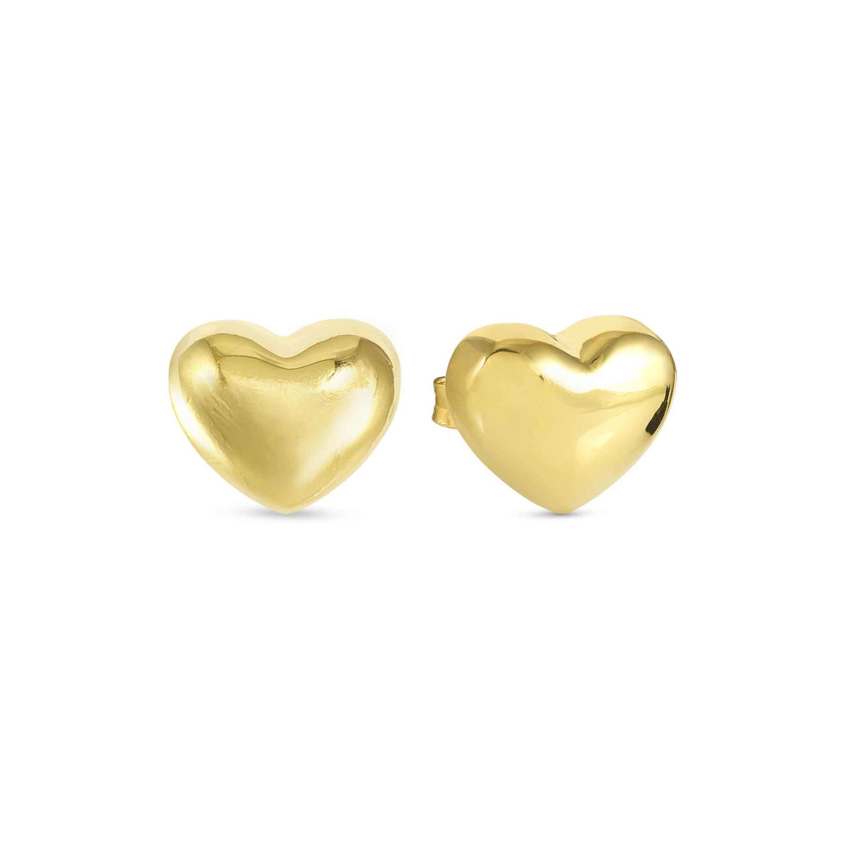 Yellow Gold Plated 241308 ARMONICA BIG Heart Earrings