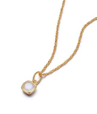 18ct Gold Plated June Moonstone Birthstone Necklace