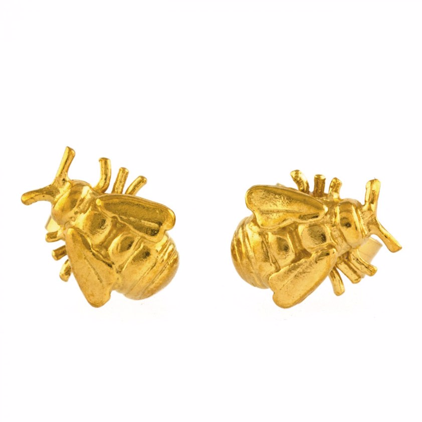 Yellow Gold Vermeil Small Honey Bee Stud Earrings