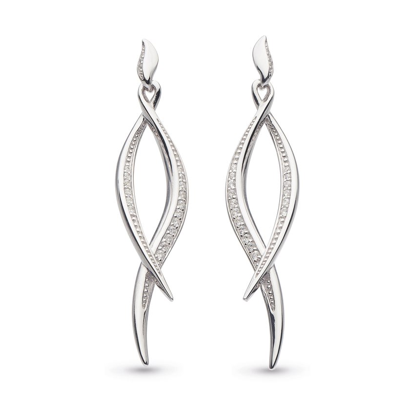 Entwine Twist Pave Stud Drops