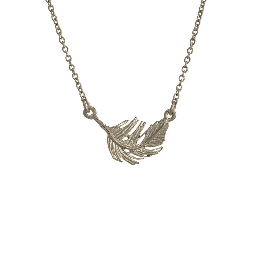 Sterling Silver Little Feather Inline Necklace