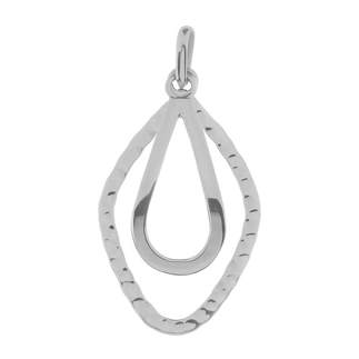 Hammered & Shiny Double Drop Pendant