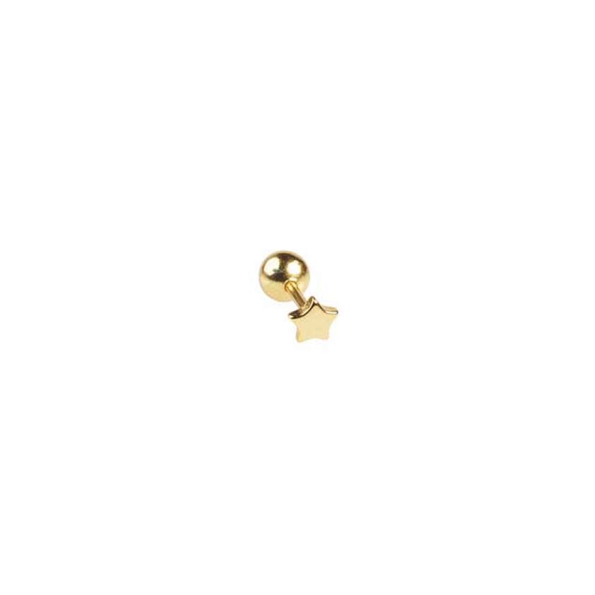 Yellow Gold Plated Tiny Star Barbell Cartilage stud
