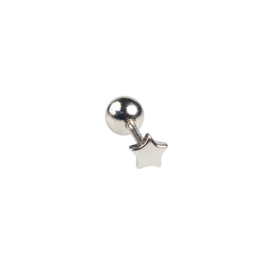 Sterling Silver Tiny Star Barbell Cartilage stud