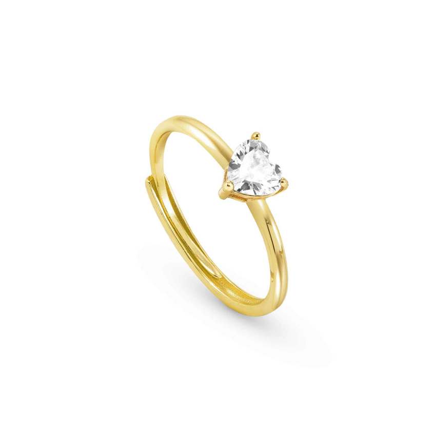 Yellow Gold Plated SWEETROCK 148045 Sparkling Love Adjustable Ring
