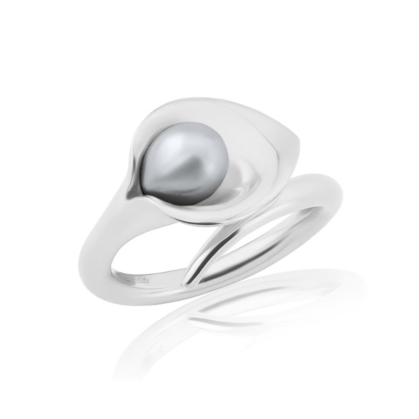 Grey                 Medium Lily Silver Ring