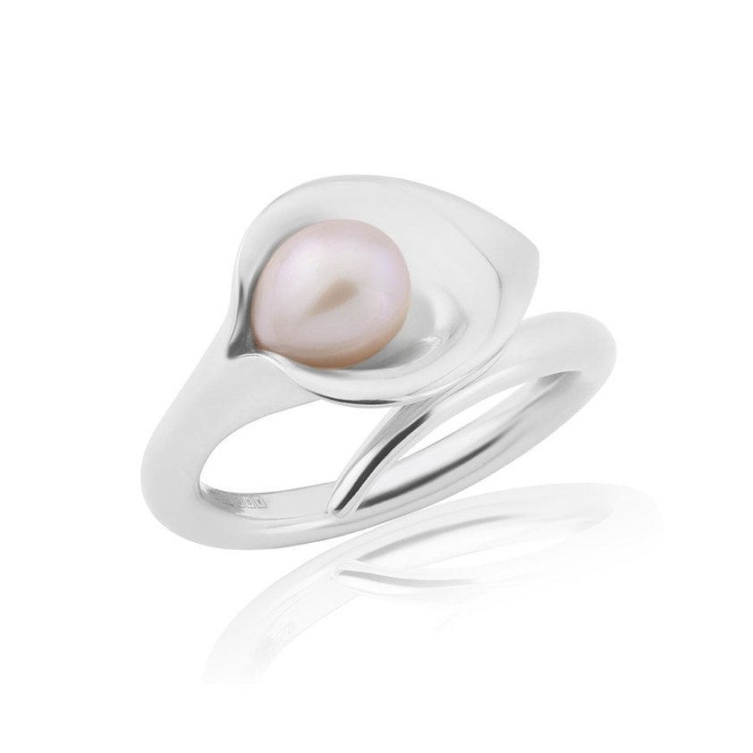 Pink                  Medium Lily Silver Ring