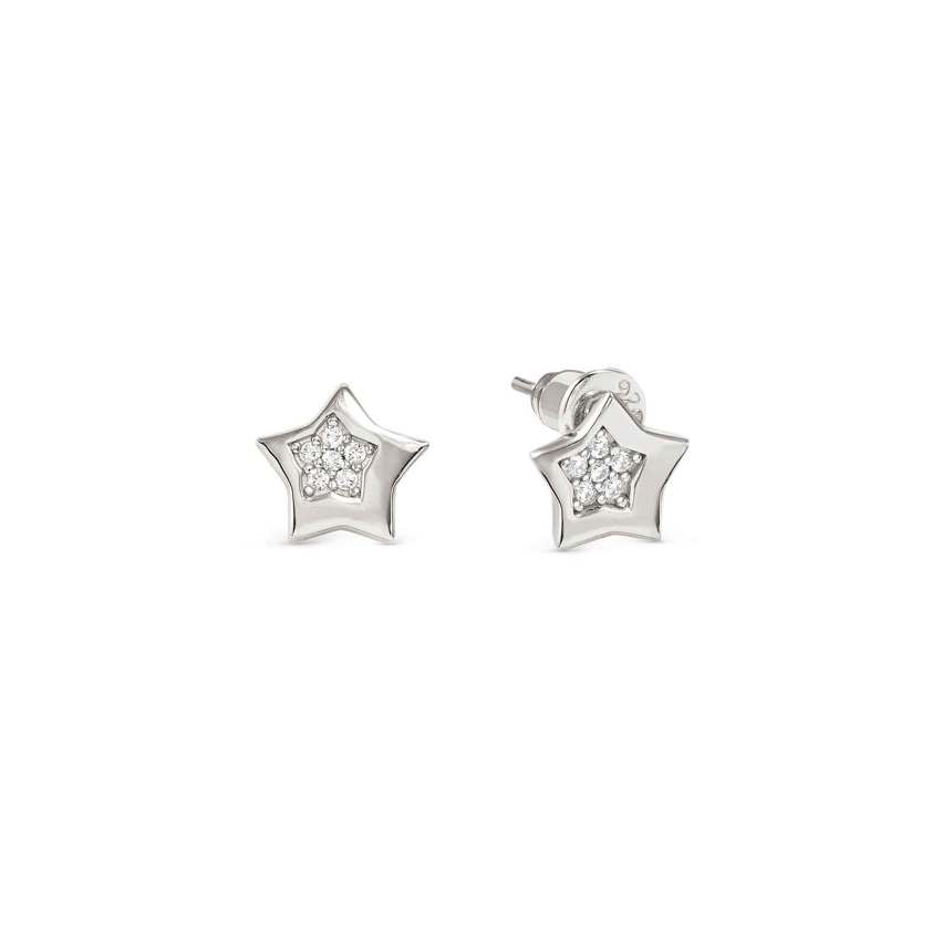 Sterling Silver 242304 Petit Sparkle Star Studs