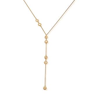 Yellow Gold Plated Positive Vibes Lariat Necklace