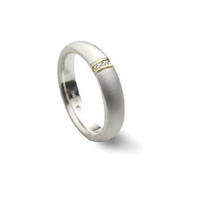 RS43 Silver & Gold Diamond Ring