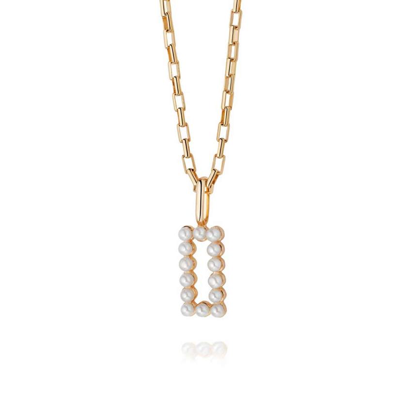 Yellow Gold Plated Beloved Pearl Necklace
