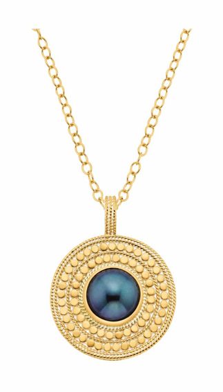 18ct Gold Plated NK10861 Blue/Purple Pearl Necklace 18ct Gold Plated NK10861 Blue/Purple Pearl Necklace