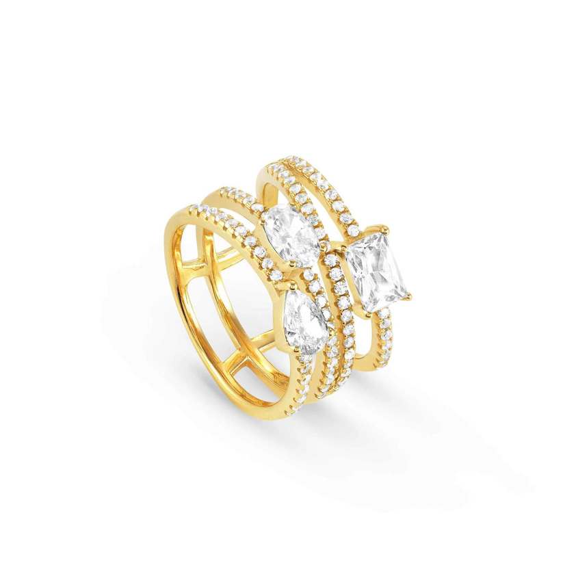 Yellow Gold Plated 149800 Colour Wave Ring