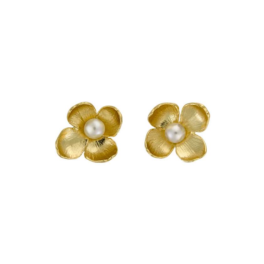 Yellow Gold Vermeil Cuckoo Flower Stud Earrings