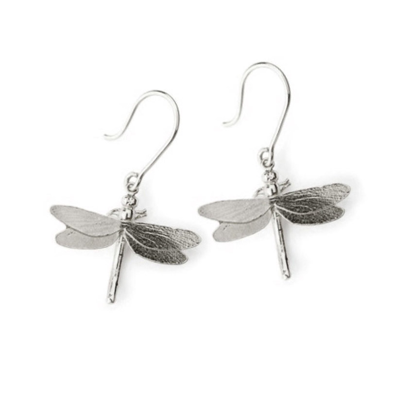 Sterling Silver Dragonfly Hook Earrings